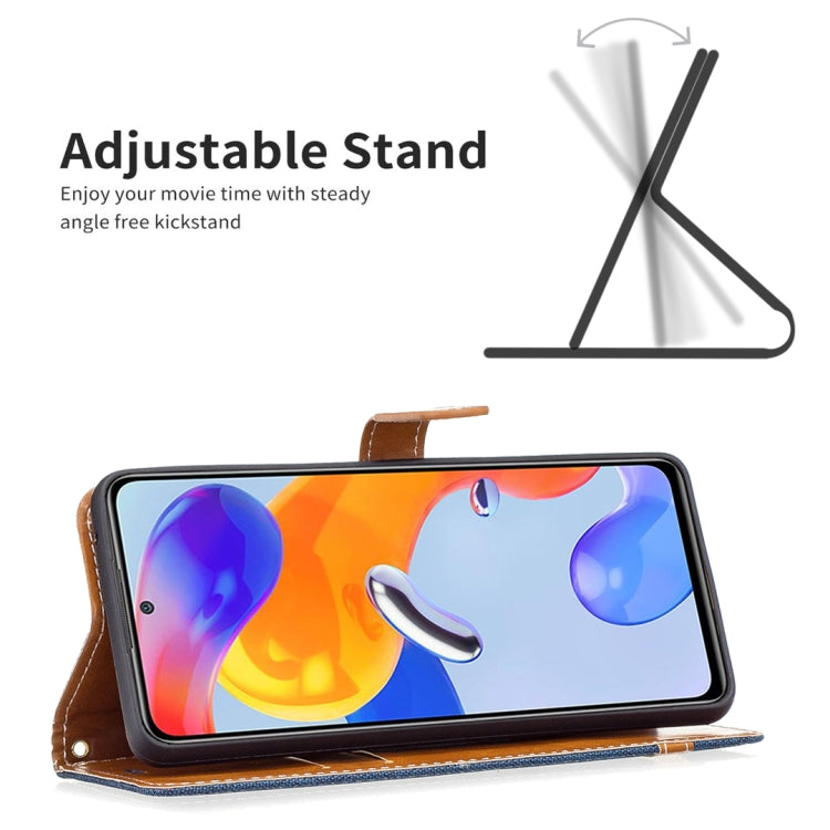 For Xiaomi Redmi Note 11 Pro International Version Color Matching Denim Texture Leather Phone Case