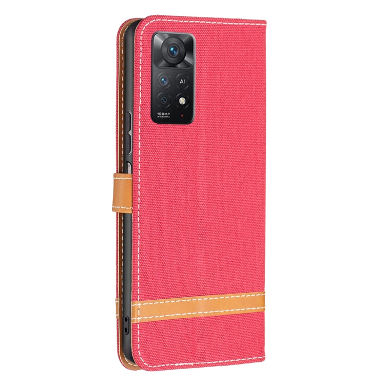 For Xiaomi Redmi Note 11 Pro International Version Color Matching Denim Texture Leather Phone Case