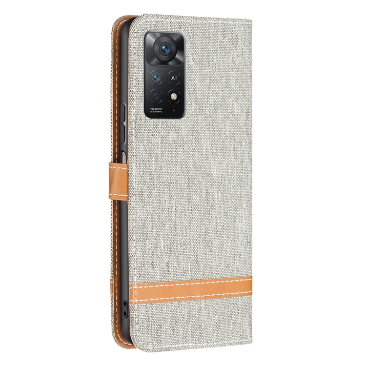 For Xiaomi Redmi Note 11 Pro International Version Color Matching Denim Texture Leather Phone Case
