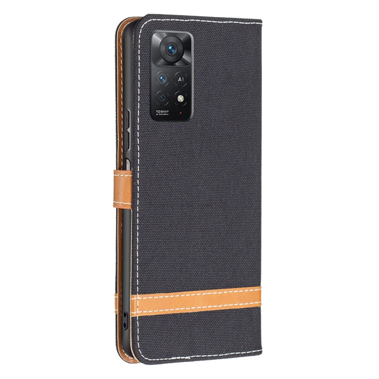 For Xiaomi Redmi Note 11 Pro International Version Color Matching Denim Texture Leather Phone Case
