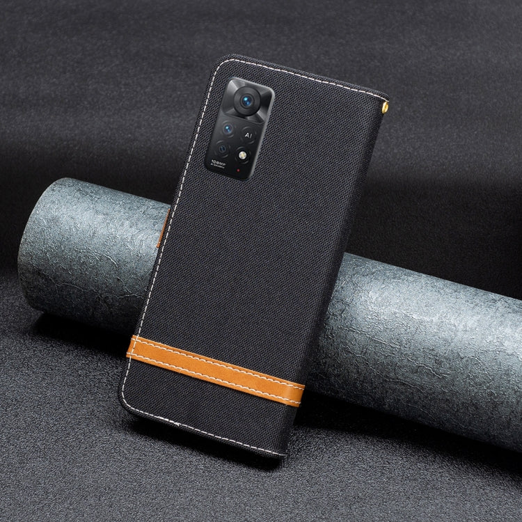 For Xiaomi Redmi Note 11 Pro International Version Color Matching Denim Texture Leather Phone Case
