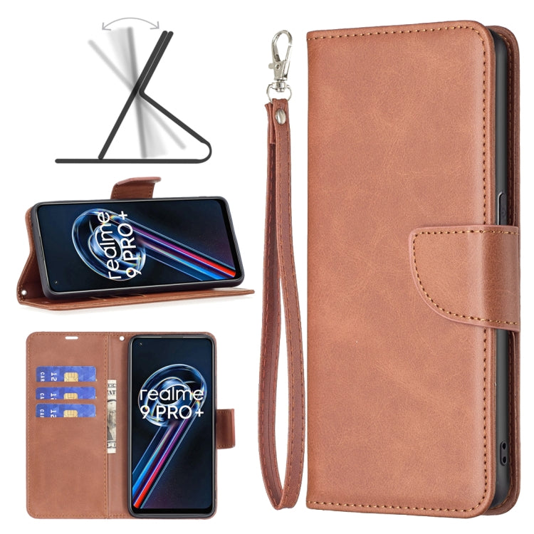 For OPPO Realme 9 Pro+ Retro Lambskin Texture Leather Phone Case