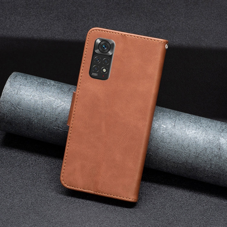 For Xiaomi Redmi Note 11 Global Retro Lambskin Texture Leather Phone Case