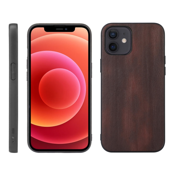 For iPhone 12 mini Yellow Cow Texture PU Phone Case