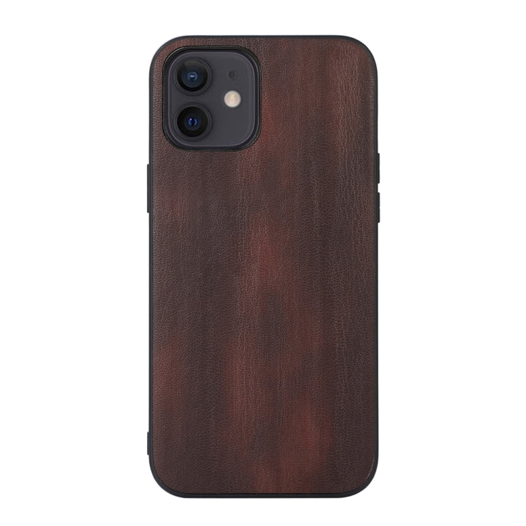 For iPhone 12 mini Yellow Cow Texture PU Phone Case