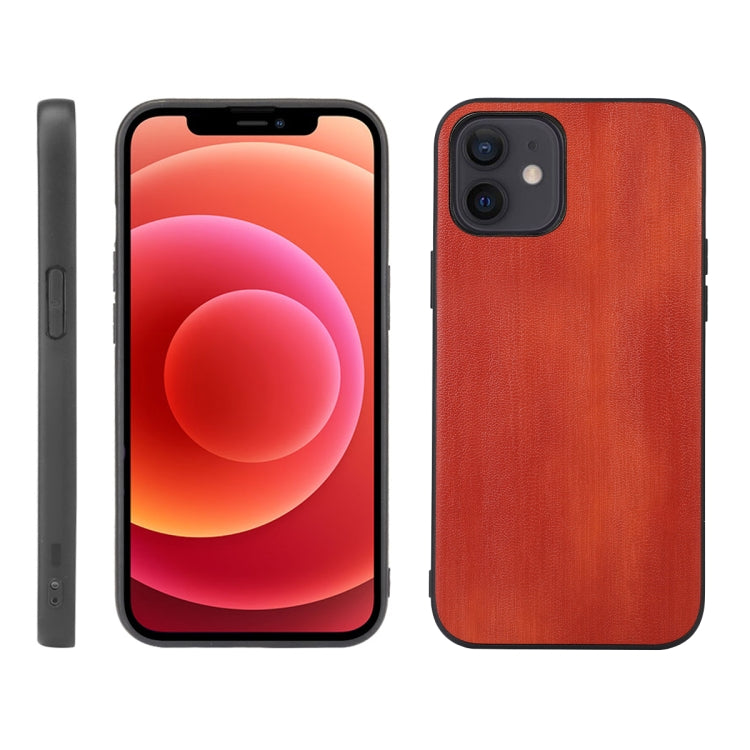 For iPhone 12 mini Yellow Cow Texture PU Phone Case