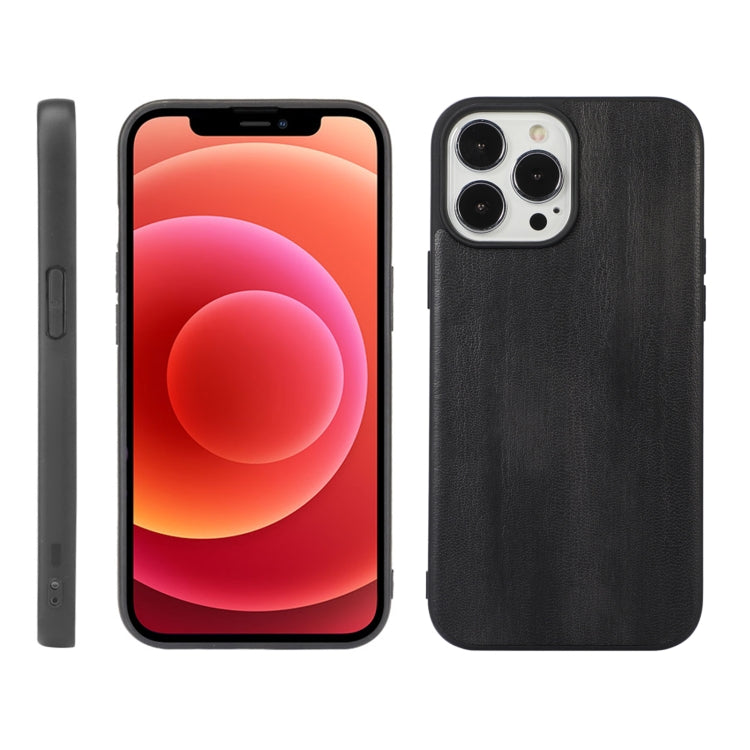 For iPhone 12 / 12 Pro Yellow Cow Texture PU Phone Case