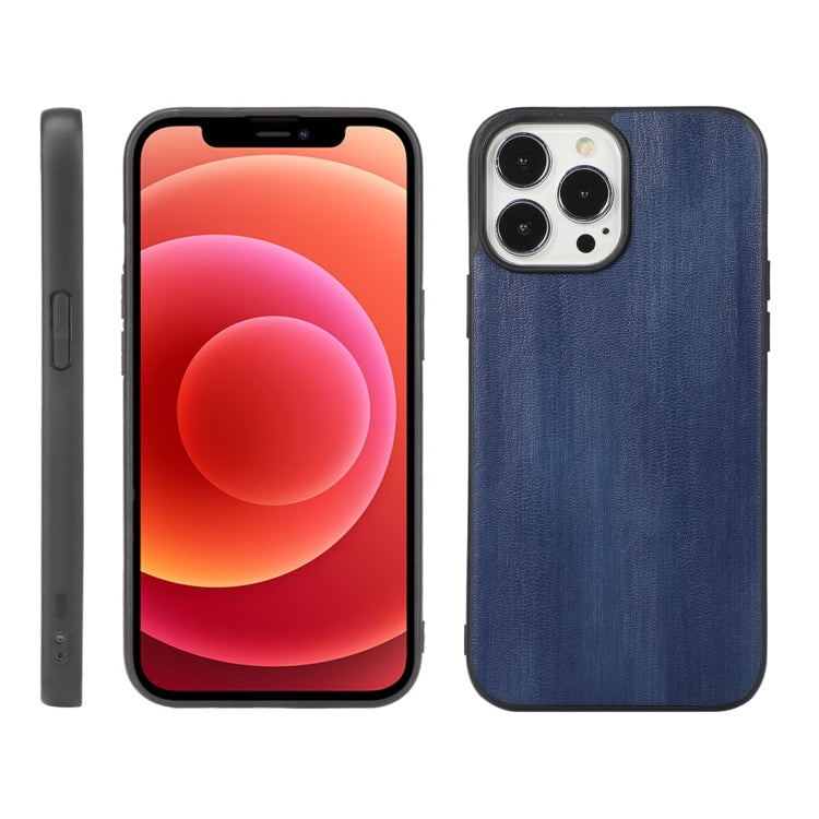 For iPhone 12 / 12 Pro Yellow Cow Texture PU Phone Case