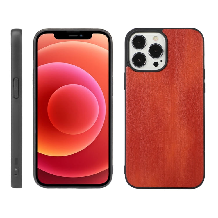 For iPhone 12 / 12 Pro Yellow Cow Texture PU Phone Case