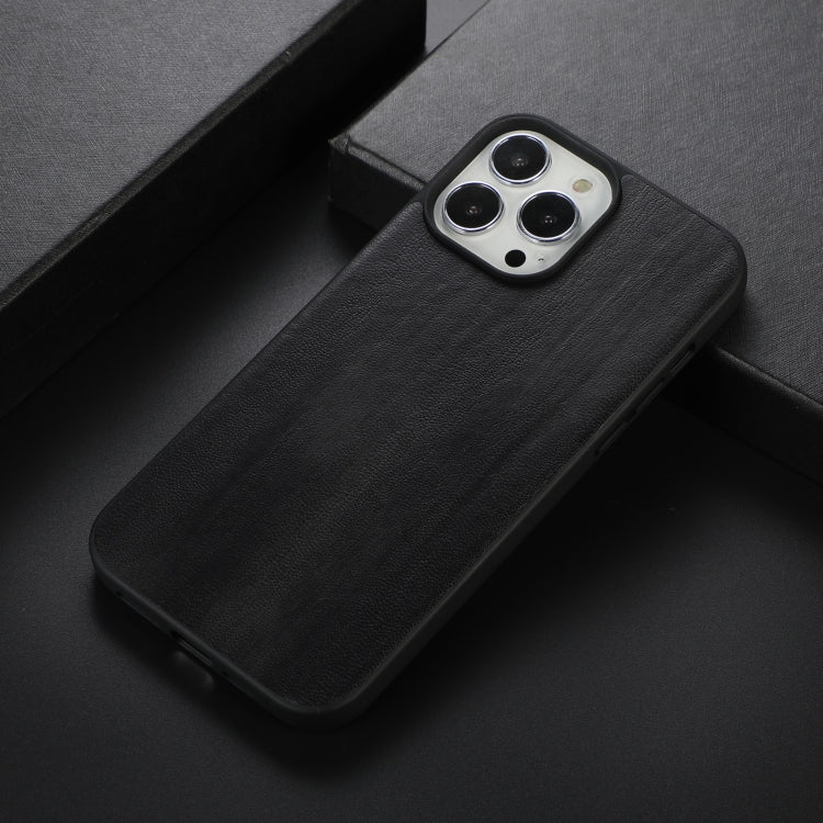 For iPhone 12 Pro Max Yellow Cow Texture PU Phone Case