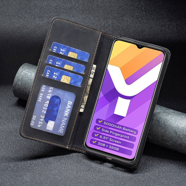 For vivo Y15s Magnetic Splicing Leather Phone Case