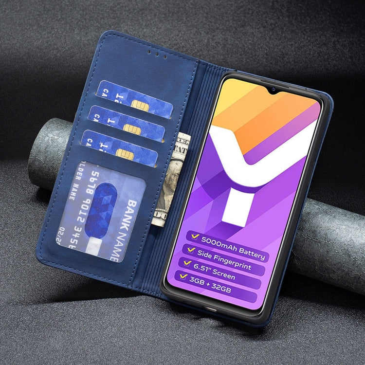 For vivo Y15s Magnetic Splicing Leather Phone Case