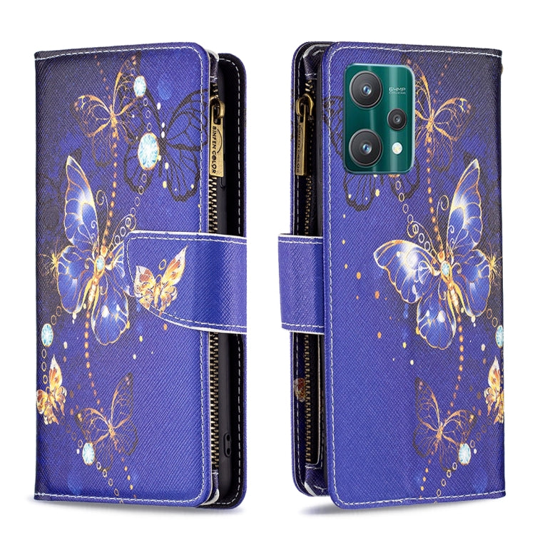 For OPPO Realme 9 Pro Colored Drawing Pattern Zipper Horizontal Flip Leather Phone Case with Holder & Card Slots & Wallet