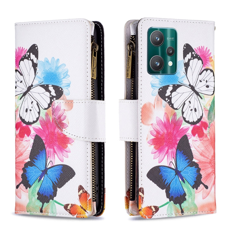 For OPPO Realme 9 Pro Colored Drawing Pattern Zipper Horizontal Flip Leather Phone Case with Holder & Card Slots & Wallet