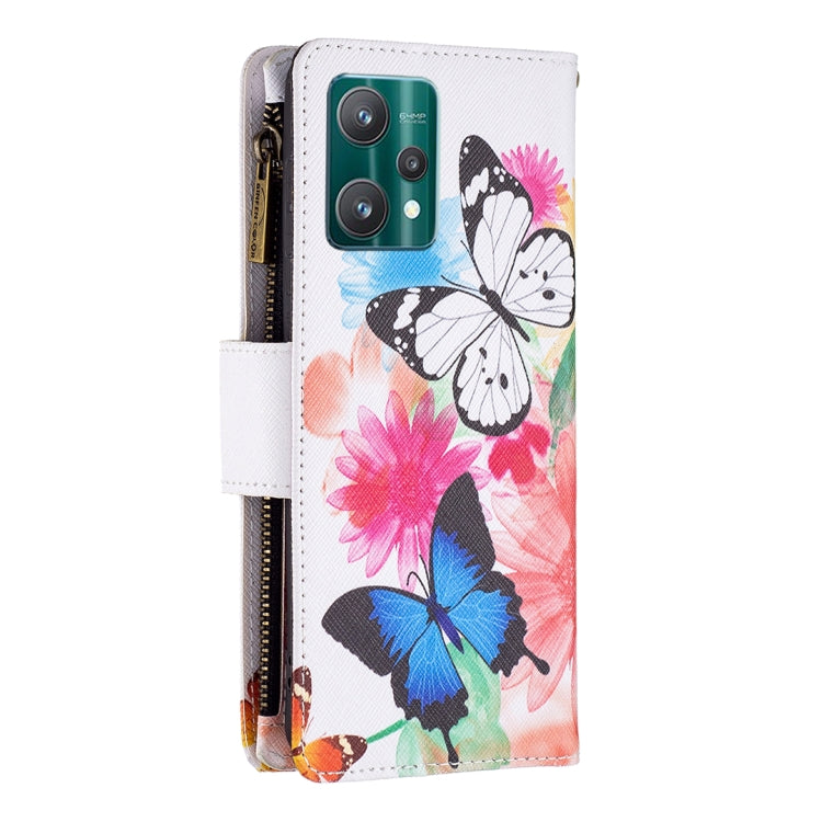 For OPPO Realme 9 Pro Colored Drawing Pattern Zipper Horizontal Flip Leather Phone Case with Holder & Card Slots & Wallet