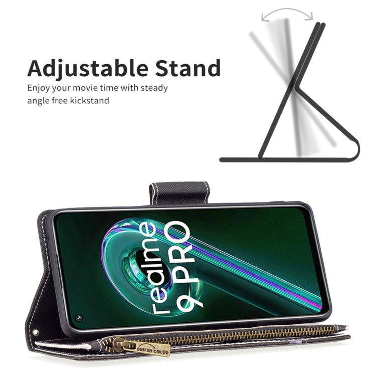 For OPPO Realme 9 Pro Colored Drawing Pattern Zipper Horizontal Flip Leather Phone Case with Holder & Card Slots & Wallet