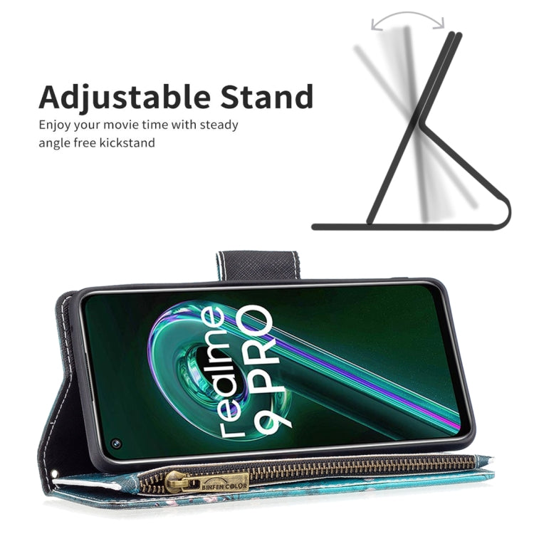 For OPPO Realme 9 Pro Colored Drawing Pattern Zipper Horizontal Flip Leather Phone Case with Holder & Card Slots & Wallet