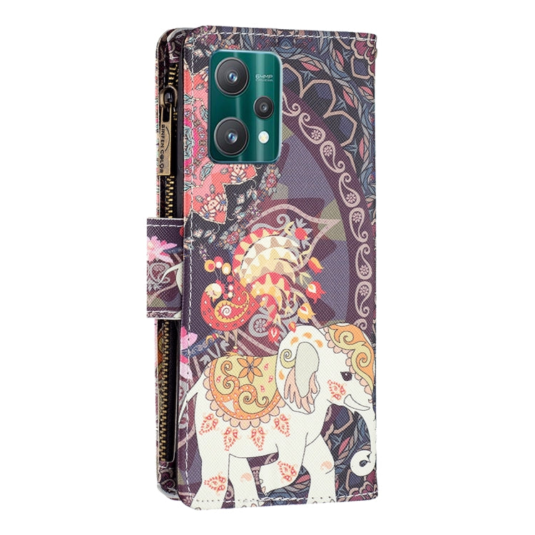 For OPPO Realme 9 Pro Colored Drawing Pattern Zipper Horizontal Flip Leather Phone Case with Holder & Card Slots & Wallet