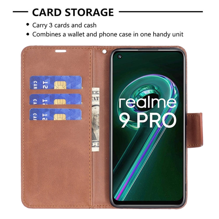 For OPPO Realme 9 Pro Retro Lambskin Texture Leather Phone Case