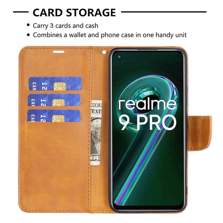 For OPPO Realme 9 Pro Retro Lambskin Texture Leather Phone Case