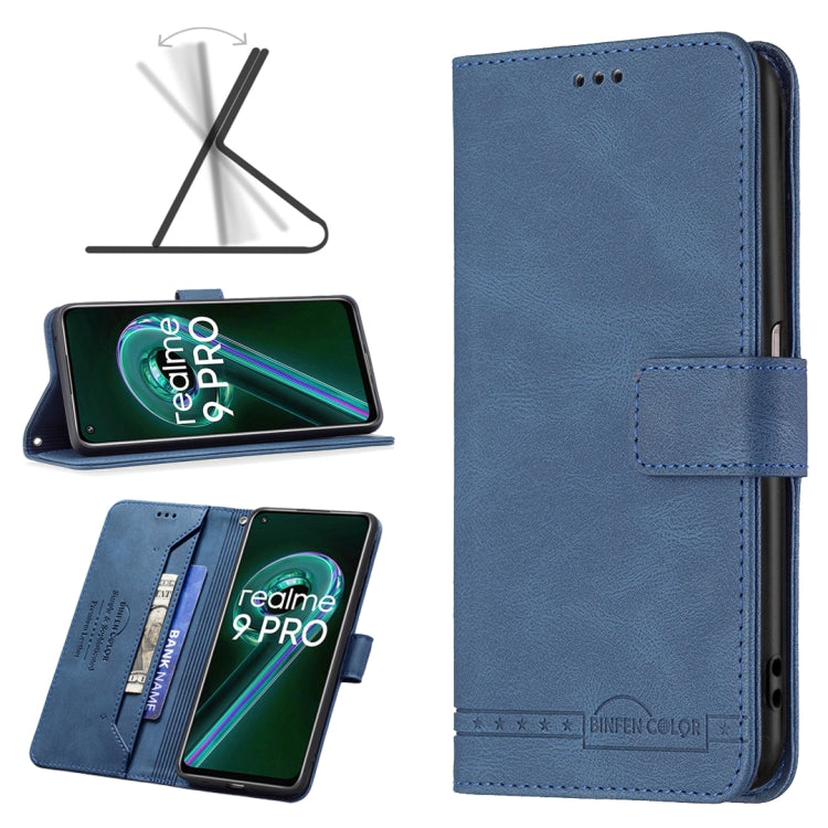 For OPPO Realme 9 Pro Magnetic Clasp RFID Blocking Anti-Theft Leather Phone Case with Holder & Card Slots & Wallet