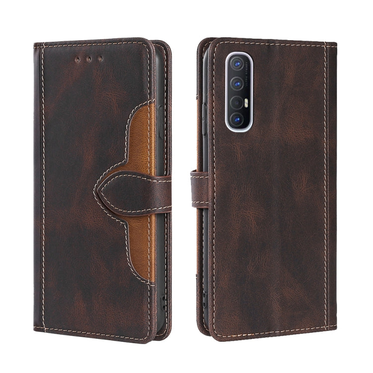 For OPPO Reno3 5G JP Version Skin Feel Straw Hat Magnetic Buckle Leather Phone Case