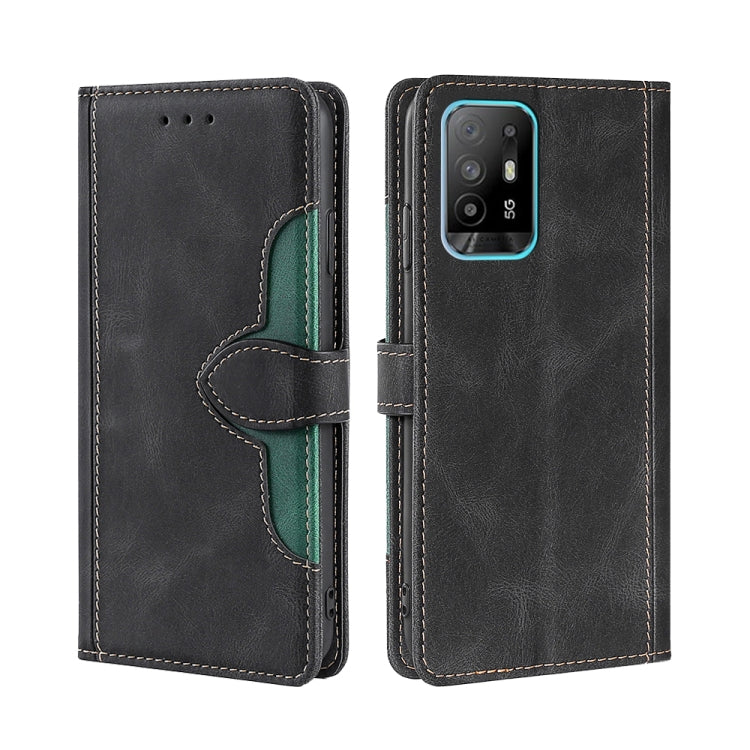 For OPPO A94 5G / F19 Pro+ / Reno 5Z Skin Feel Straw Hat Magnetic Buckle Leather Phone Case