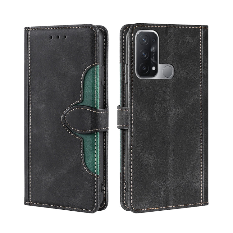 For OPPO Reno5 A Skin Feel Straw Hat Magnetic Buckle Leather Phone Case