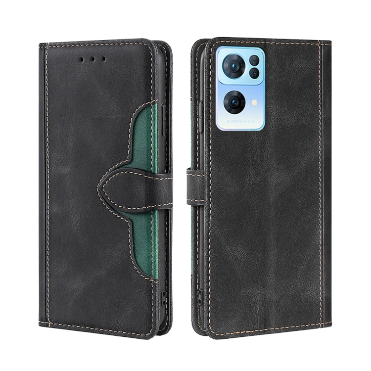 For OPPO Reno7 Pro 5G Skin Feel Straw Hat Magnetic Buckle Leather Phone Case