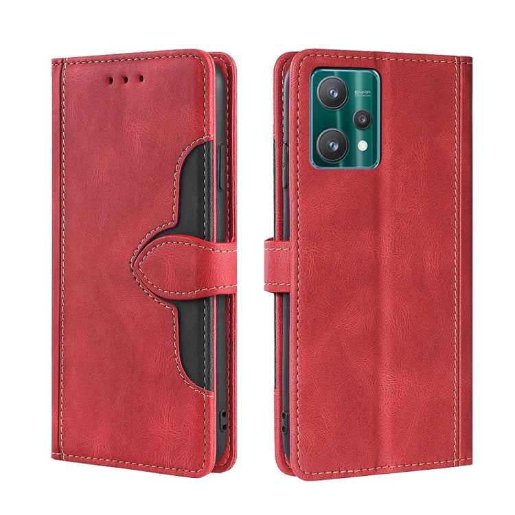 For OPPO Realme 9 Pro Skin Feel Straw Hat Magnetic Buckle Leather Phone Case