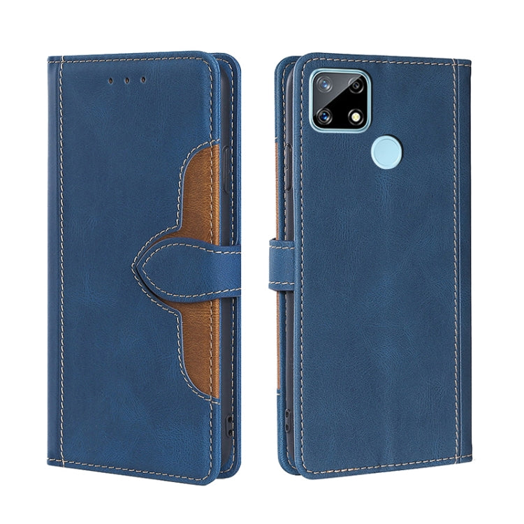 For OPPO Realme C12 / Narzo 20 Skin Feel Straw Hat Magnetic Buckle Leather Phone Case