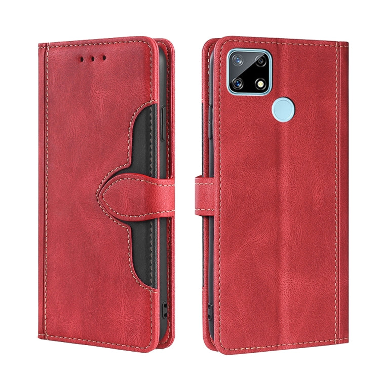 For OPPO Realme C12 / Narzo 20 Skin Feel Straw Hat Magnetic Buckle Leather Phone Case