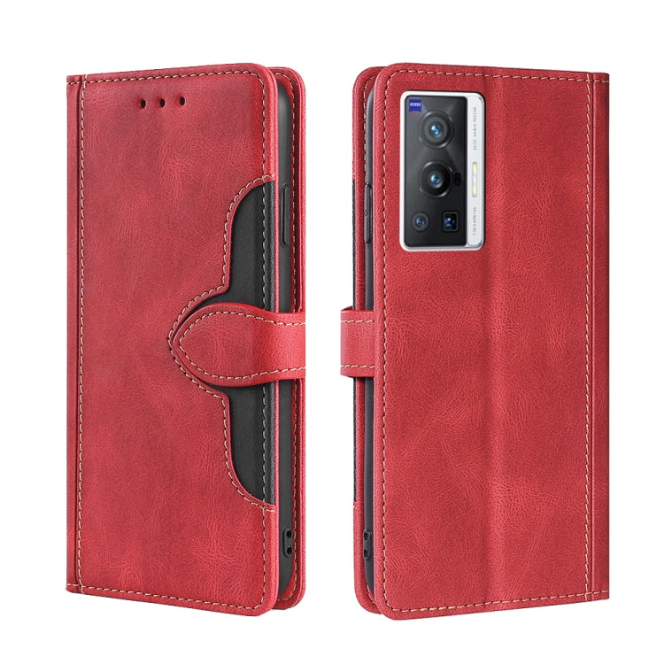 For vivo X70 Pro Skin Feel Straw Hat Magnetic Buckle Leather Phone Case