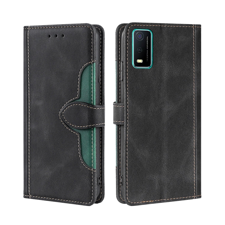 For vivo Y73s 2021 Skin Feel Straw Hat Magnetic Buckle Leather Phone Case