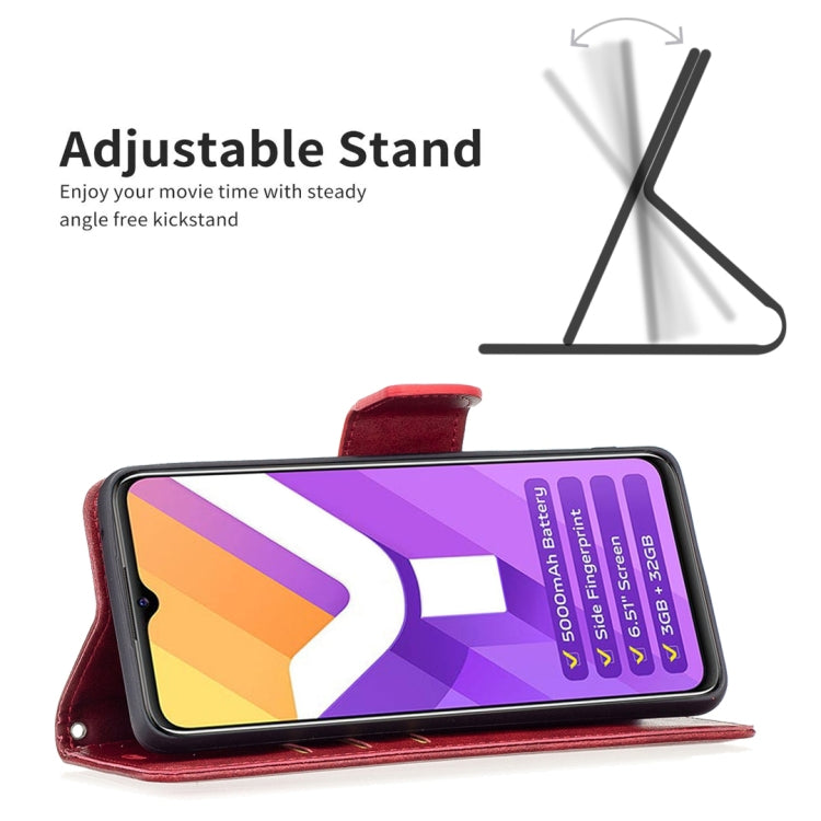 For vivo Y15s Lambskin Texture Pure Color Horizontal Flip Leather Phone Case