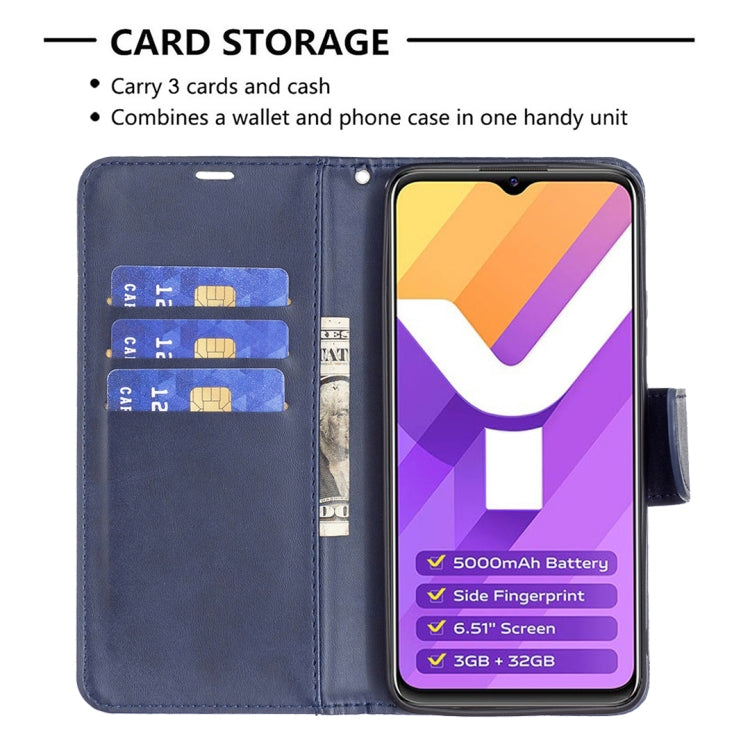 For vivo Y15s Lambskin Texture Pure Color Horizontal Flip Leather Phone Case