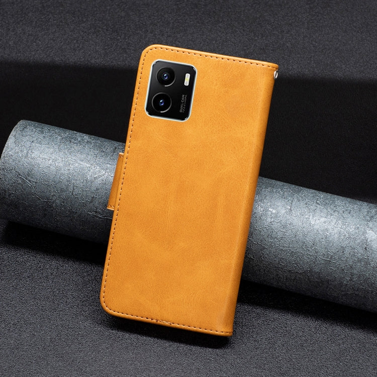 For vivo Y15s Lambskin Texture Pure Color Horizontal Flip Leather Phone Case