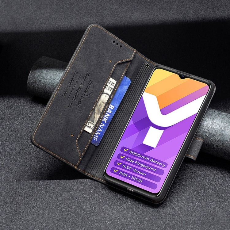 For vivo Y15s Magnetic Clasp RFID Blocking Anti-Theft Leather Phone Case