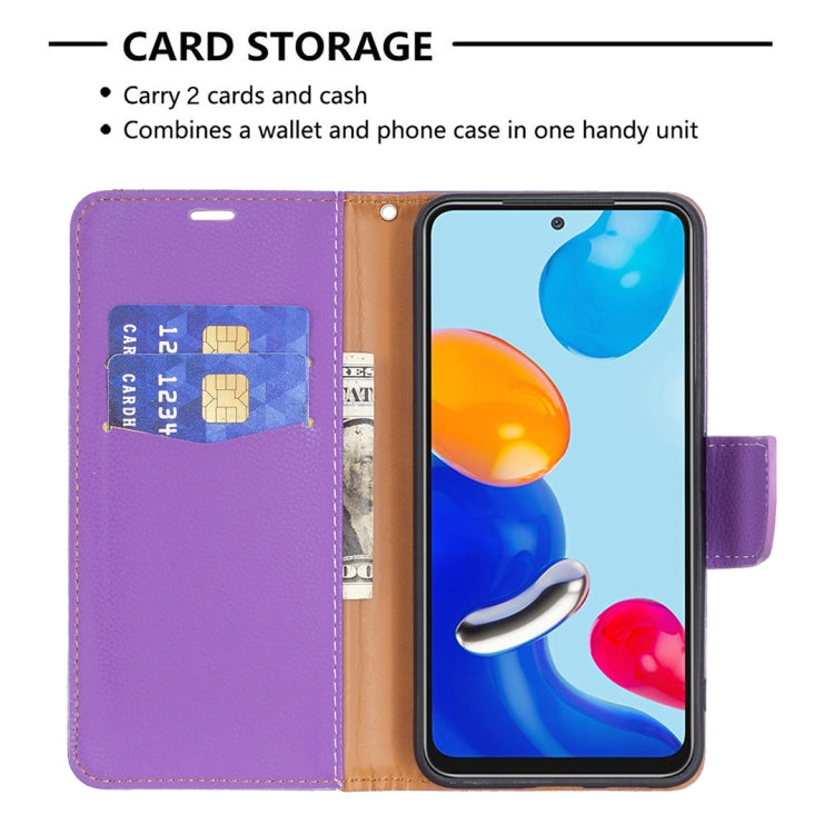 For Xiaomi Redmi Note 11 Global Litchi Texture Pure Color Leather Phone Case