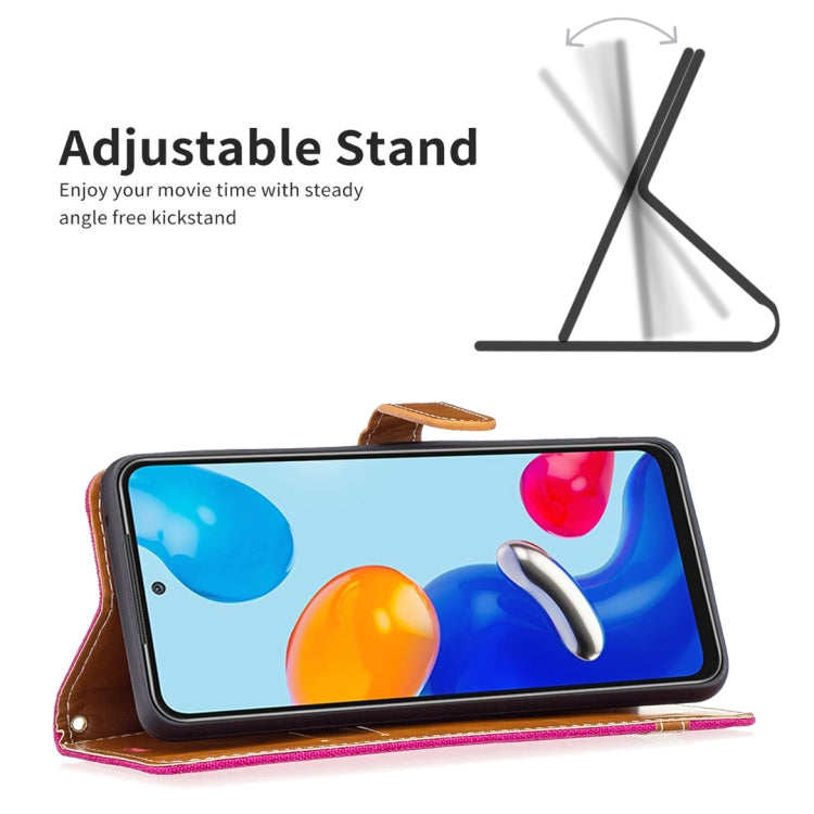 For Xiaomi Redmi Note 11 Global Color Matching Denim Texture Leather Phone Case