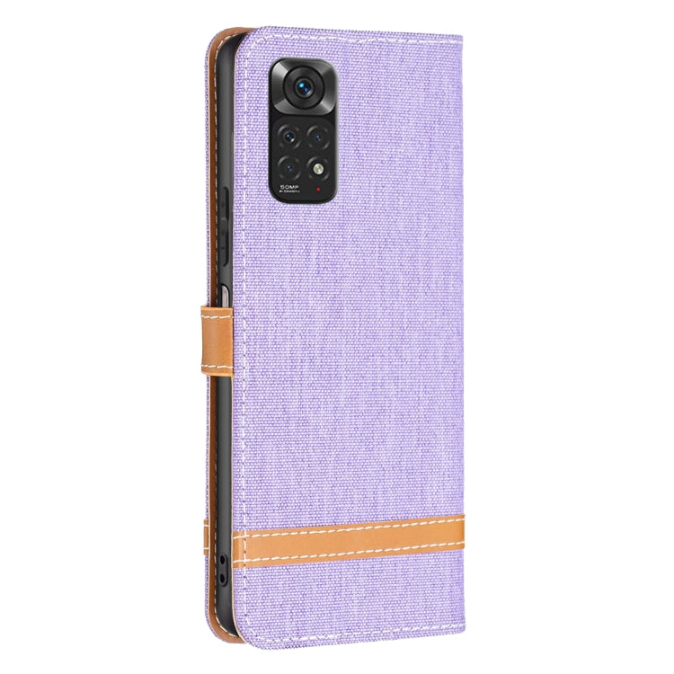 For Xiaomi Redmi Note 11 Global Color Matching Denim Texture Leather Phone Case