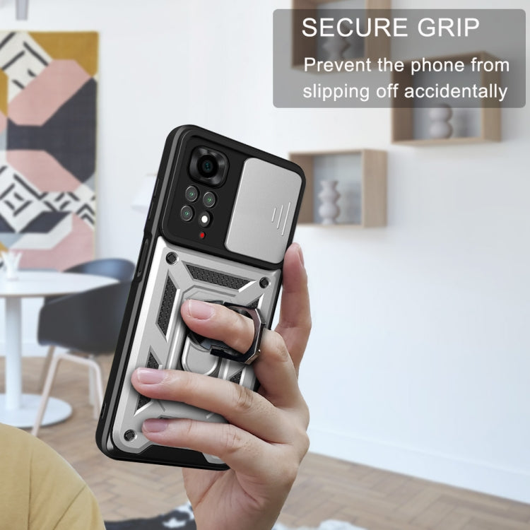 For Xiaomi Redmi Note 11S Sliding Camera Cover TPU+PC Phone Case