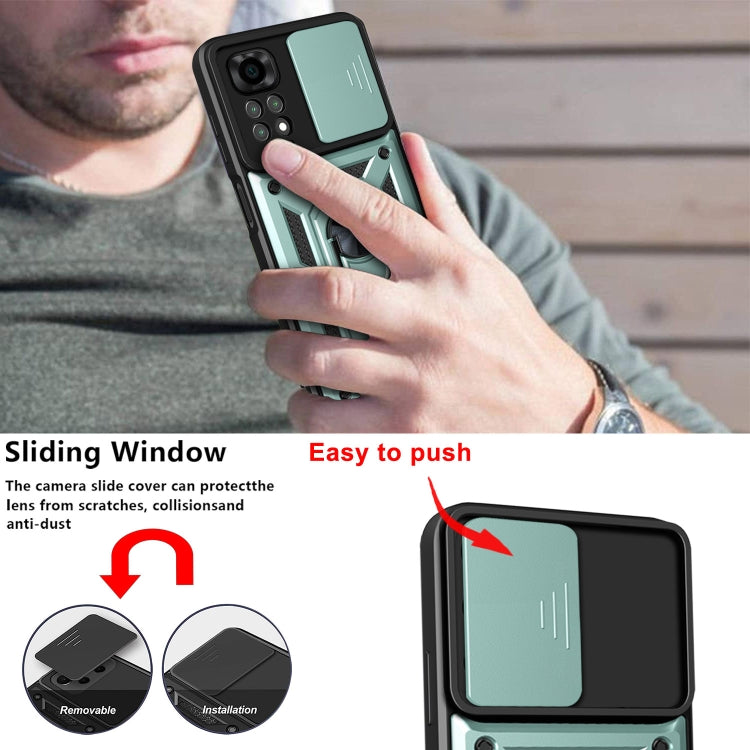 For Xiaomi Redmi Note 11S Sliding Camera Cover TPU+PC Phone Case