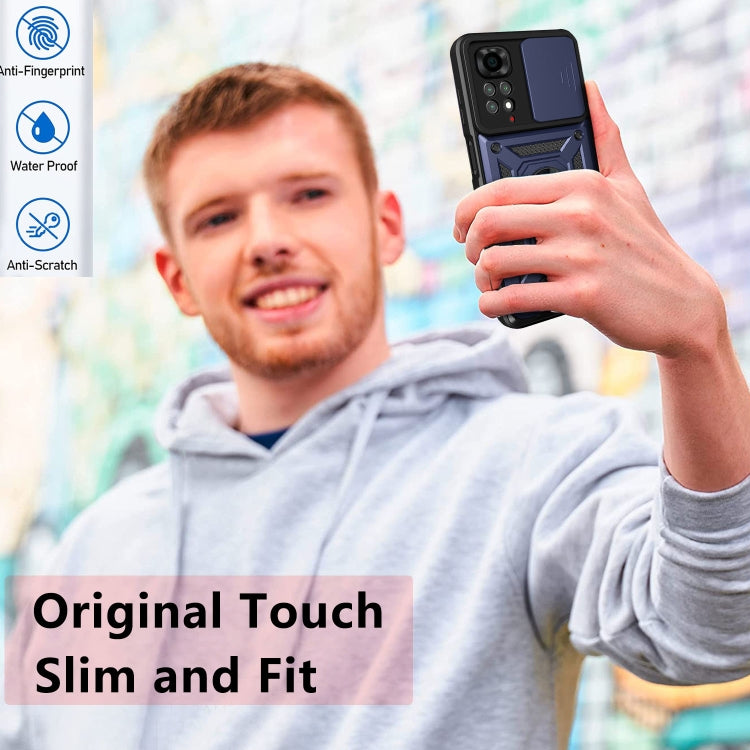 For Xiaomi Redmi Note 11S Sliding Camera Cover TPU+PC Phone Case