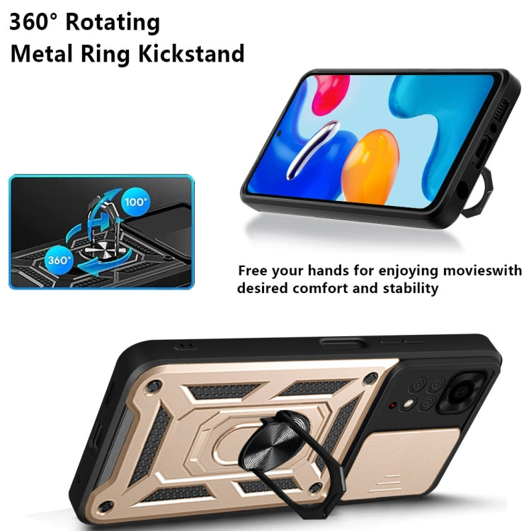 For Xiaomi Redmi Note 11S Sliding Camera Cover TPU+PC Phone Case