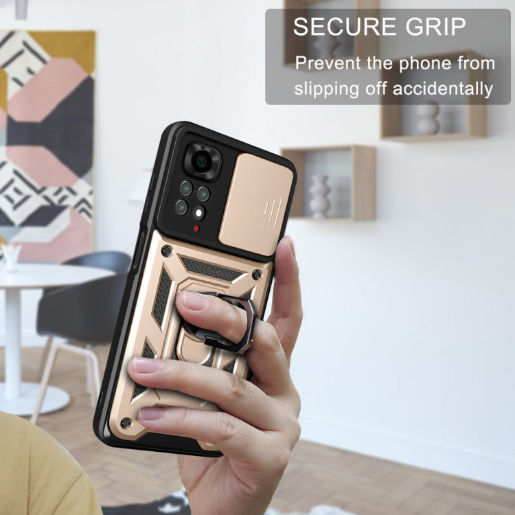 For Xiaomi Redmi Note 11S Sliding Camera Cover TPU+PC Phone Case