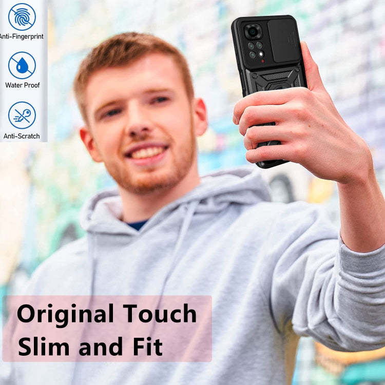 For Xiaomi Redmi Note 11S Sliding Camera Cover TPU+PC Phone Case