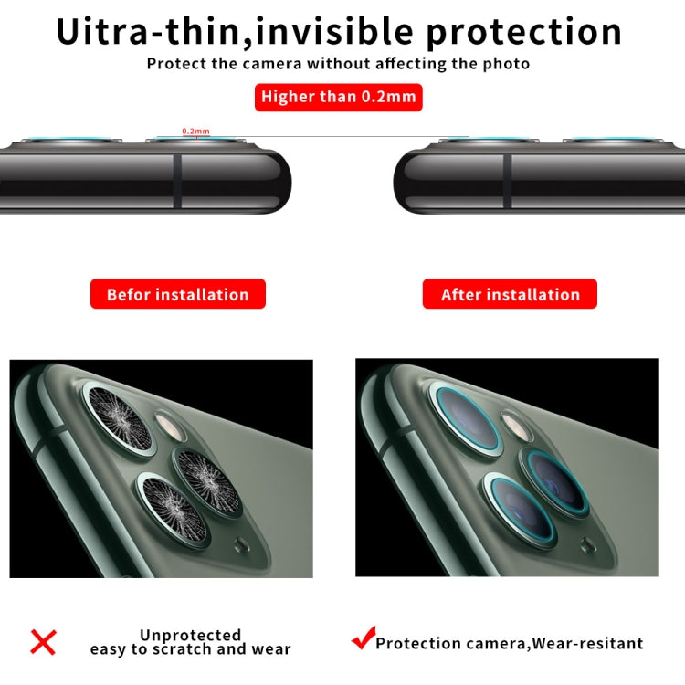 For iPhone 11 Pro 9D Transparent Rear Camera Lens Protector Tempered Glass Film