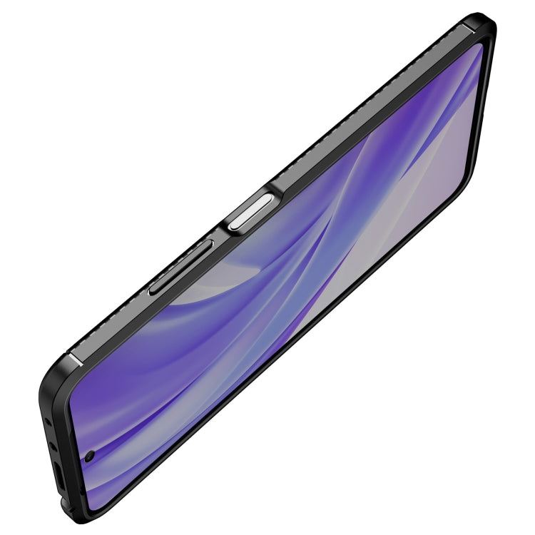 For Xiaomi Poco M4 Pro Fine Hole Version Carbon Fiber Texture Shockproof TPU Phone Case