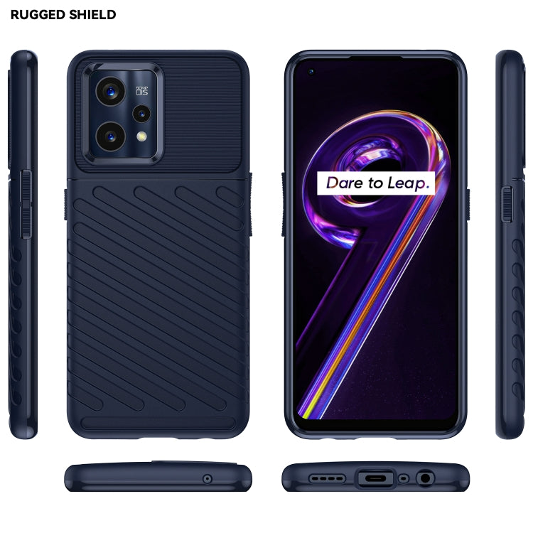 For OPPO Realme 9 Pro+ Thunderbolt Shockproof TPU Protective Soft Phone Case(Blue)